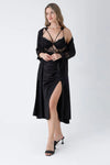 Karinex  6 Pcs Long Slit Silk Nighty Set