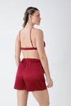 Burgundy Bralet Shorts Set