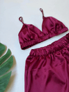 Burgundy Bralet Shorts Set