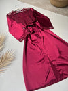 6Pcs Slit Turkish Style Nighty Set Maroon