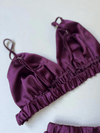 Purple Satin Bralet Set