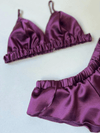 Purple Satin Bralet Set