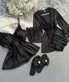 5 Pcs Turkish Black Bridal Nighty Set