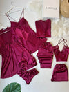 Claret Red Giant 8 Piece Nighty Set