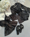 5 Pcs Turkish Black Bridal Nighty Set